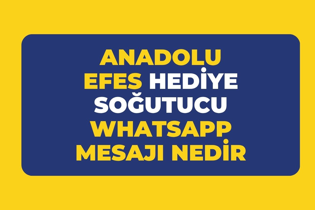 Anadolu Efes Hediye Soğutucu WhatsApp Mesajı Nedir?